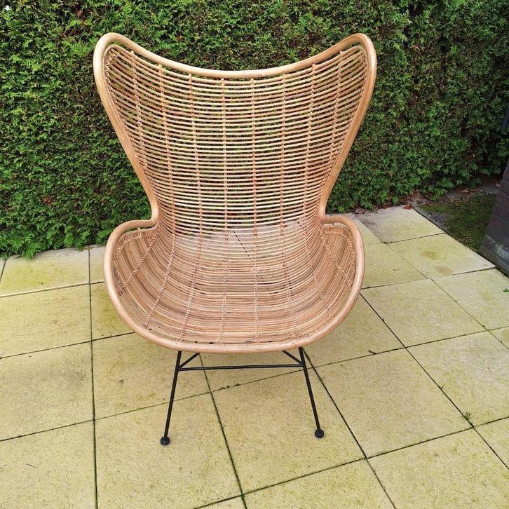 HKliving Rotan Egg stoel, origineel, naturel, Huis en Inrichting, Stoelen, Zo goed als nieuw, Eén, Riet of Rotan, Overige kleuren