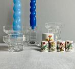 Vintage kandelaars Luminarc Lisa Mori Funny Design jaren 70, Overige materialen, Wit, Ophalen of Verzenden, Zo goed als nieuw