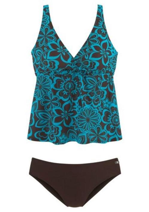 Beugeltankini met mooi bloemdessin, H.I.S, turquoise bruin, Kleding | Dames, Badmode en Zwemkleding, Nieuw, Bikini, Blauw, Ophalen of Verzenden