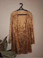 Feestjurk goud, Kleding | Dames, Jurken, Ophalen of Verzenden, Zo goed als nieuw, Boven de knie