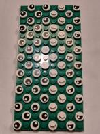 64 nieuwe lego ronde tegels 1x1 wit met oog / wimpers, Ophalen of Verzenden, Nieuw, Losse stenen, Lego