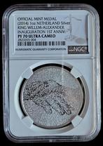 Zilveren Inauguratie Willem-Alexander 1oz PF70, Ophalen of Verzenden, Losse munt, Zilver