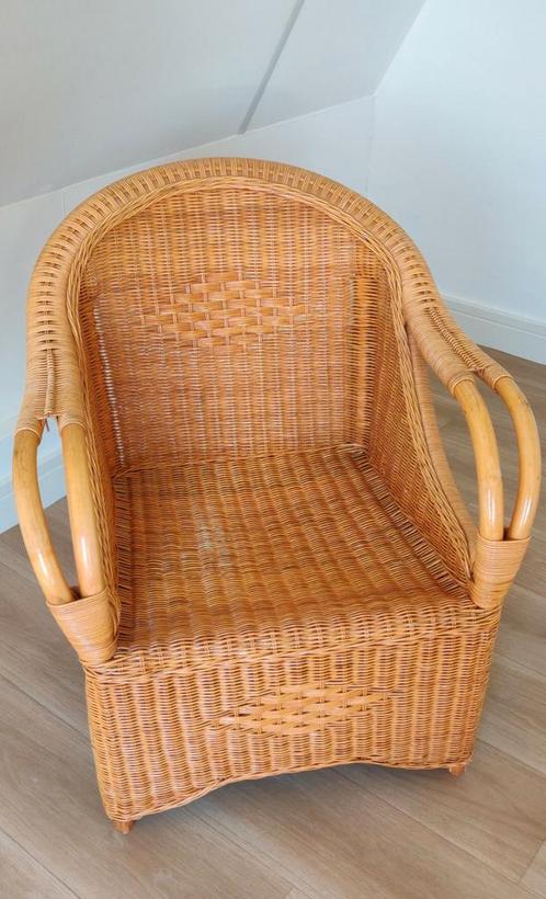 Rieten stoel, Huis en Inrichting, Stoelen, Gebruikt, Eén, Bruin, Ophalen of Verzenden