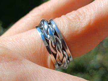 Vanoli 925 zilveren spin ring draairing spinner maat 20 beschikbaar voor biedingen