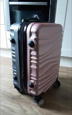Koperkleurige roltrolley handbagage rolkoffer, Ophalen of Verzenden, Zo goed als nieuw, Hard kunststof