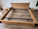 Bedombouw tweepersoonsbed steigerhout, Ophalen, Gebruikt, Bruin, Steigerhout