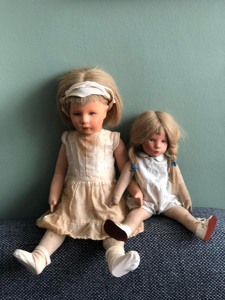 2 Antieke oude Kathe Kruse poppen nu verlaagd in prijs, Antiek en Kunst, Antiek | Speelgoed, Ophalen of Verzenden