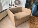 Loveseat fauteuil zandkleurig taupe design kwaliteit, Minder dan 150 cm, Stof, Ophalen of Verzenden, Eenpersoons