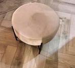 Fluwelen Poef. Grijs. Zgan., Ophalen, Zo goed als nieuw, Rond, 50 tot 75 cm