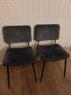 2 eetkamer stoelen velvet grijs merk woood, Huis en Inrichting, Stoelen, Ophalen, Twee, Zo goed als nieuw, Stof