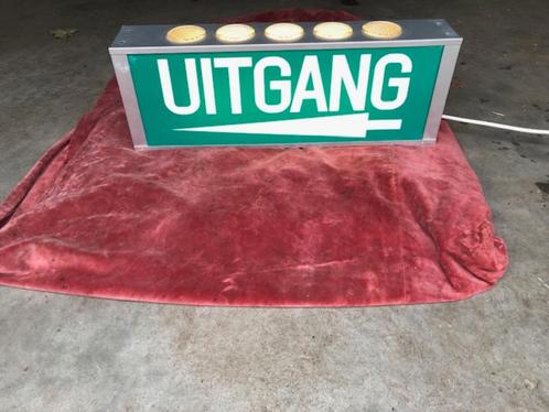uitgang links bord verlicht, Doe-het-zelf en Verbouw, Bouwverlichting, Gebruikt, Lamp met armatuur, Ophalen of Verzenden