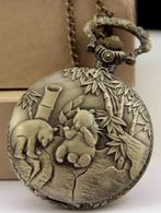 zakhorloge model Pandaberen , bronskleur (2), Ophalen of Verzenden, Nieuw