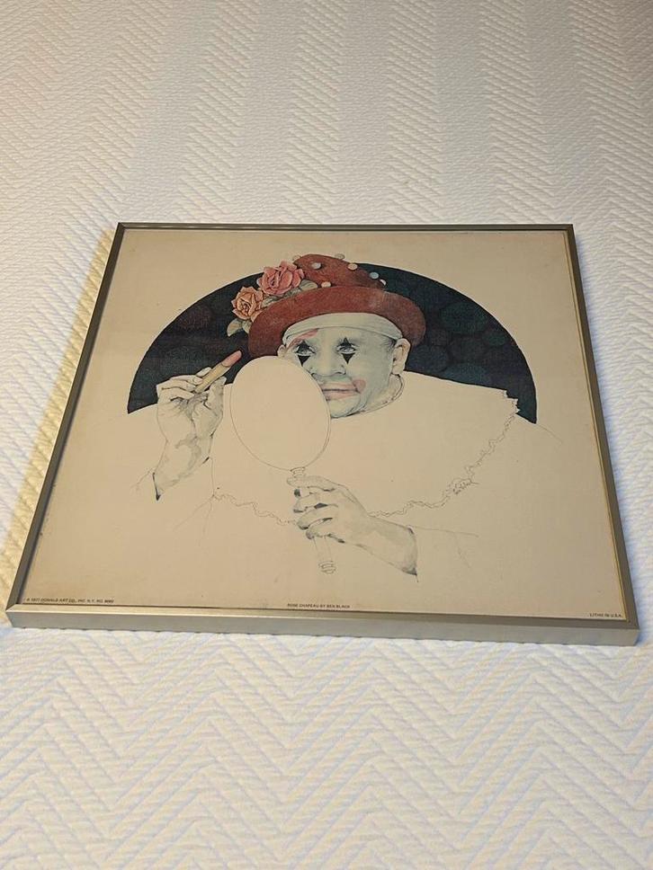 Prachtige Litho “Rose Chapeau” door Ben Black, gesign, 1977, Antiek en Kunst, Kunst | Schilderijen | Modern, Ophalen of Verzenden