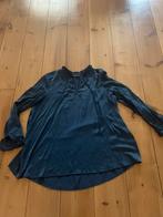 Mooie blauwe satijnen blouse Marc Aurel, maat 44, Marc Aurel, Maat 42/44 (L), Zo goed als nieuw, Verzenden