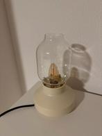 Vintage Tafellamp met Glazen Kap, Huis en Inrichting, Lampen | Vloerlampen, Ophalen, Zo goed als nieuw, Glas, Minder dan 100 cm