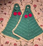 1 stel pannelappen groen met kers, Ophalen of Verzenden, Nieuw, Groen