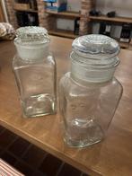 2 glazen antieke stolpen potten, Ophalen, Gebruikt