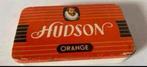 Hudson Oranje sigaren blikje. Afm. 11x6,5x2 cm., Ophalen of Verzenden, Gebruikt, Overige