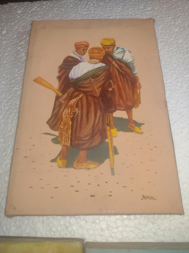 3x pasende Berber Schilderijtjes, Minder dan 50 cm, Verzenden, Zo goed als nieuw, Schilderij