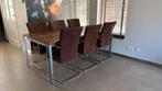 Teakhouten tafel met 6 stoelen, Huis en Inrichting, Ophalen, Gebruikt