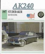 Ak240 autokaart studebaker silver hawk ( 1957 ), Verzenden, Zo goed als nieuw, Auto's