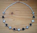 Ketting van ocean jade, jade, blackstone en howliet, Info.adorabeads@gmail.com, Want 18 Hoogvliet, Zwart, Adroabeads