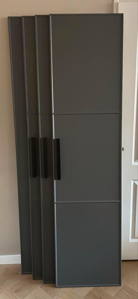 IKEA Pax Meraker deuren - 4st grijs - 50x195cm, Huis en Inrichting, Kasten | Kledingkasten, Zo goed als nieuw, 150 tot 200 cm