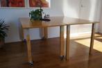 Eettafel/ bureau, (set van twee; één op wielen), 75x150 cm., Modern, Gebruikt, Overige houtsoorten, Ophalen