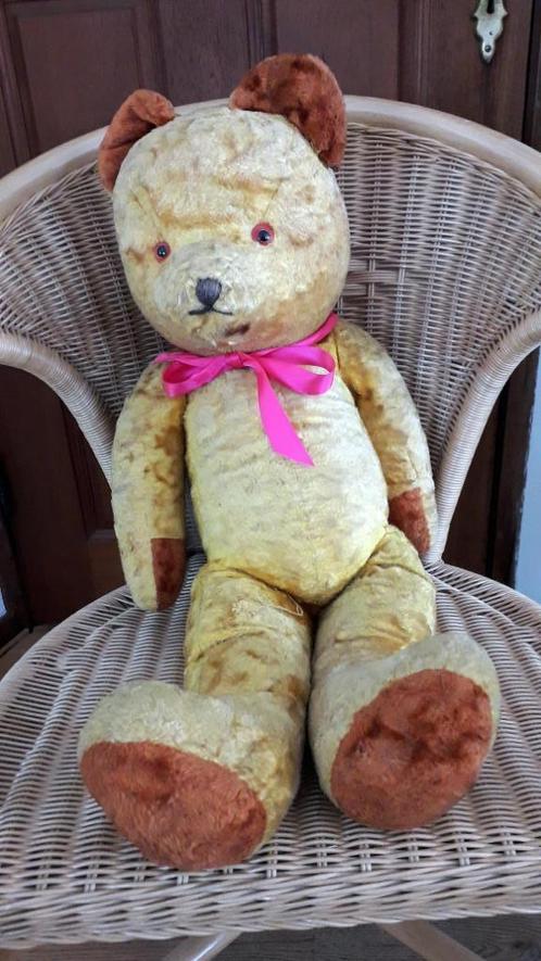 ANTIEKE BEER 70 CM, Verzamelen, Beren en Cherished Teddies, Gebruikt, Stoffen beer, Overige merken, Ophalen of Verzenden