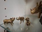 3 messing mini beeldjes varken olifant en aap, Verzamelen, Beelden en Beeldjes, Ophalen of Verzenden, Zo goed als nieuw, Overige typen