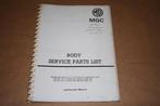 MGC Body Service Parts List - Oldtimer, Ophalen of Verzenden
