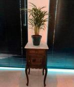 Antiek eiken nachtkastje met geslepen marmeren blad, Huis en Inrichting, Slaapkamer | Nachtkastjes, Ophalen of Verzenden, Zo goed als nieuw