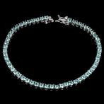 armband 925 zilver 14 karaat wit goud verguld met Apatiet, Blauw, Nieuw, Ophalen of Verzenden, Met edelsteen