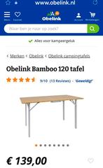 Obelink inklapbare bamboe campingtafel, Caravans en Kamperen, Zo goed als nieuw, Campingtafel