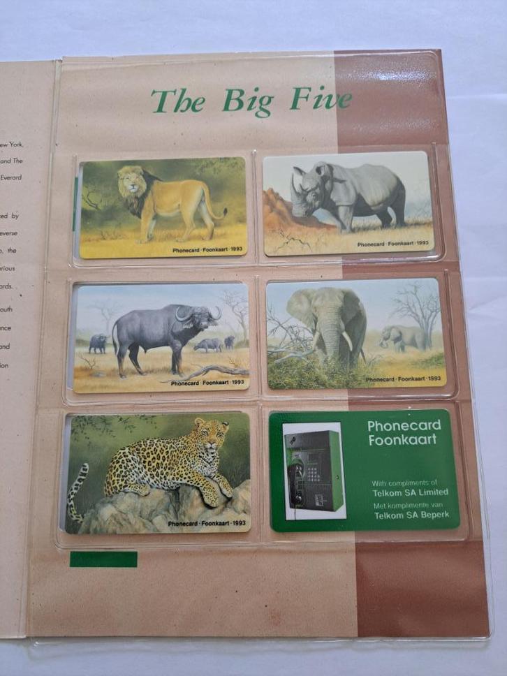 zuid afrika  the big 5 telefoonkaarten/ mooie set, Verzamelen, Telefoonkaarten, Buitenland, Verzenden