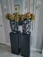 2x pilaren met grote vazen vaas met kunst hortensia zuilen, Huis en Inrichting, Woonaccessoires | Vazen, Ophalen of Verzenden