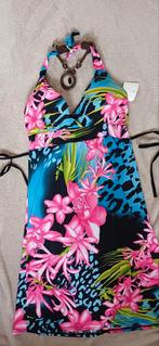 Mooi gekleurd halterjurkje met leuk nekdetail  maat S, Overige kleuren, Ophalen of Verzenden, Zo goed als nieuw, Tendance