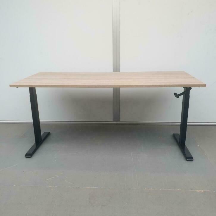 zit-sta hoog-laag buro bureau 120x80 cm zwart frame, Huis en Inrichting, Bureaus, Zo goed als nieuw, Ophalen