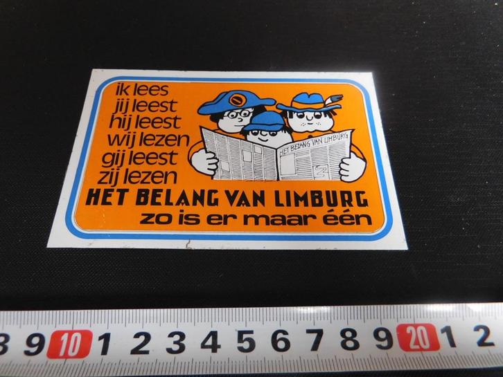sticker krant het belang van limburg ik lees jij leest wij l, Verzamelen, Stickers, Zo goed als nieuw, Ophalen