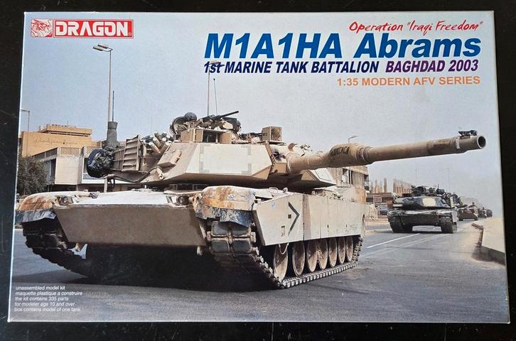 Dragon Operation Iraqi Freedom M1A1HA Abrams 1:35, Hobby en Vrije tijd, Modelbouw | Auto's en Voertuigen, Zo goed als nieuw, Tank