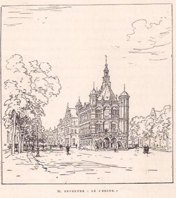 35. Deventer : Le 'Brink' Houtgravure Henry Havard 1882 beschikbaar voor biedingen