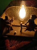 Antiek bronzen lamp met beeldjes, Ophalen of Verzenden