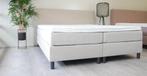 LUXE BOXSPRING 180 x 200 ZANDKLEUR - GEVEERDE ONDERBOXEN, Beige, Ophalen of Verzenden, 180 cm, 200 cm