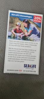 Sea Life Scheveningen voordeelbon voor 20% korting, Tickets en Kaartjes, Drie personen of meer, Kortingsbon, Overige typen