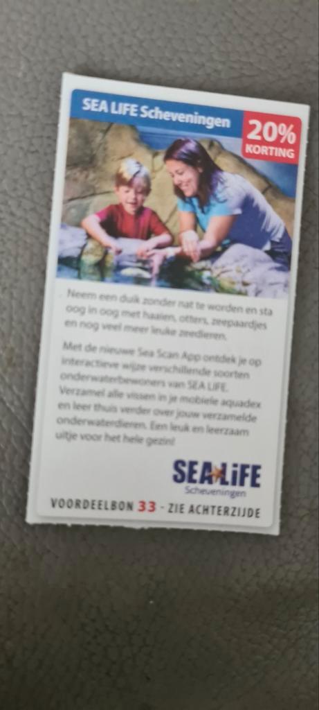 Sea Life Scheveningen voordeelbon voor 20% korting, Tickets en Kaartjes, Kortingen en Cadeaubonnen, Drie personen of meer, Overige typen