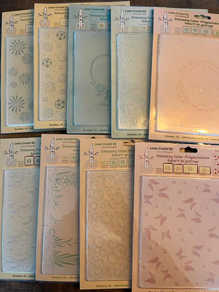 Leane Creatief embossing folders – €4,00 per stuk, Hobby en Vrije tijd, Kaarten | Zelf maken, Nieuw, Overige typen, Overige thema's