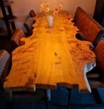 Boomstamtafel met stoelen en bankje, Ophalen, Zo goed als nieuw