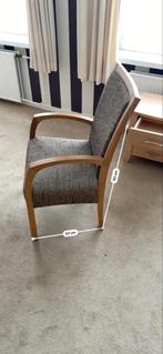 Houten stoel met stoffen bekleding, Ophalen, Gebruikt, Minder dan 75 cm, 50 tot 75 cm