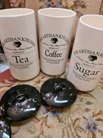 The Artisan Kitchen Voorraadpotten Set 3dlg tea #coffe#sugar, Huis en Inrichting, Ophalen of Verzenden, Zo goed als nieuw