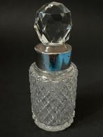 Zilver met Kristal Parfum Fles, 1889, Verzamelen, Ophalen of Verzenden, Gebruikt, Parfumfles